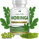 Capsules de poudre de Moringa biologique,Pure Moringa Oleifera Leaf Capsules de poudre 1000mg, Supplément de Moringa pour l'énergie, l'immunité et la santé articulaire,Vegan et non-OGM,120 Capsules