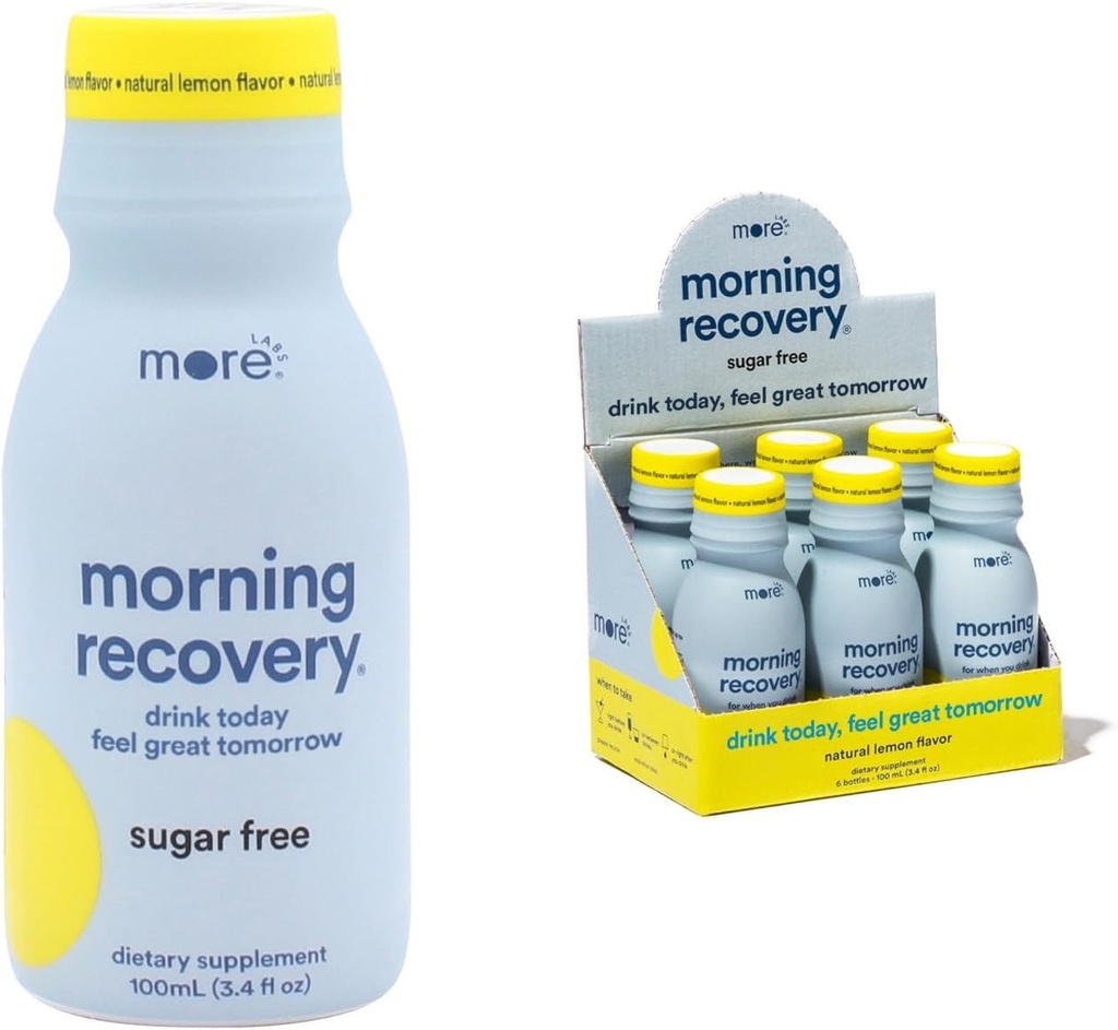 Morning Recovery Electrolyte, Lait Thistle Buvez Proprietary Formulation to Hydrate While Brink, très soluble liquide DHM, non OGM, végétalien, sans gluten, sans citron, boîte de 6
