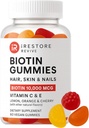 iRestore Vitamines Gommy capillaires, Gommies Vegan Biotin pour la peau et les ongles Gommies capillaires, Gommies capillaires, Gommies de biotine pour la croissance des cheveux Vitamines capillaires Gommies capillaires pour les femmes et les hommes, Biotine 10000mcg