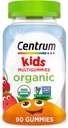 Multigums biologiques pour enfants Centrum, multivitamines pour enfants, multivitamines biologiques pour enfants avec des nutriments essentiels pour le soutien immunitaire, la fonction musculaire et la santé du cerveau - 90 comtes