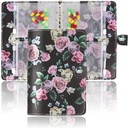 Hennaja Pill Organizer Book,Pill Pouches Sacs en plastique transparents Pill Travel Organizer Storage (1-Noir Rose)