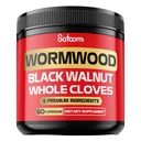 Satoomi 5 en 1 Wormwood Capsules Supplement - Extrait de noyer noir, des vêtements entiers, du curcuma et du HCl berbère - Système immunitaire et santé de la digestion - 60 capsules