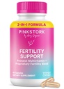 Suppléments Fécondité Pink Stork pour les femmes: 2-en-1 Soutien à la conception avec Inositol, Vitex et Vitamines