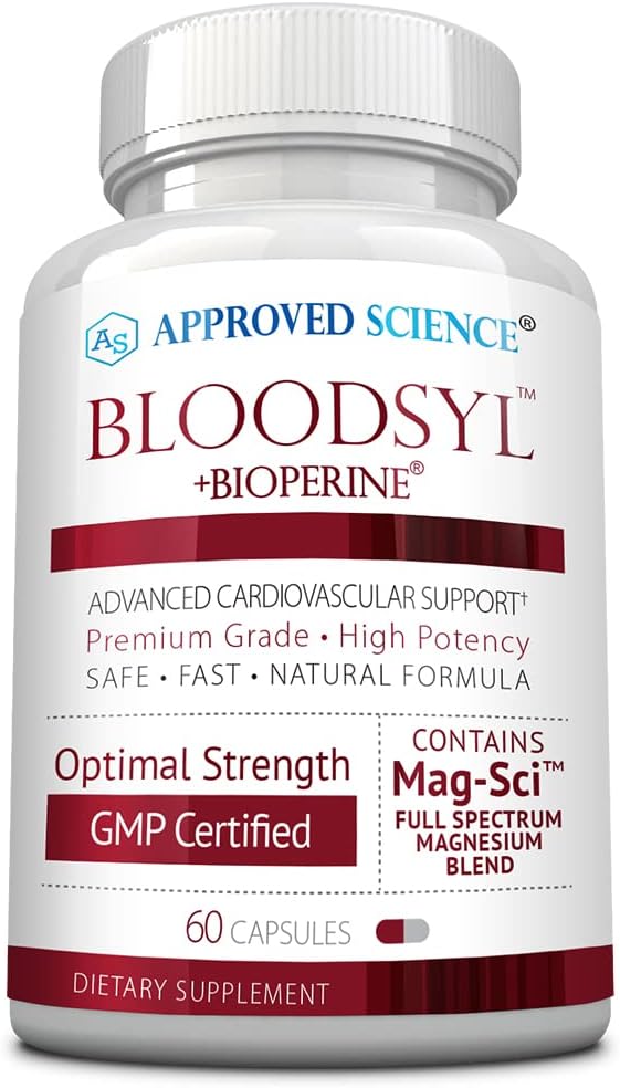 Science Bloodsyl approuvée - supporte le flux sanguin - Hawthorn Berry, Magnésium, BioPerine - Vegan - 60 Capsules - Pack de 1