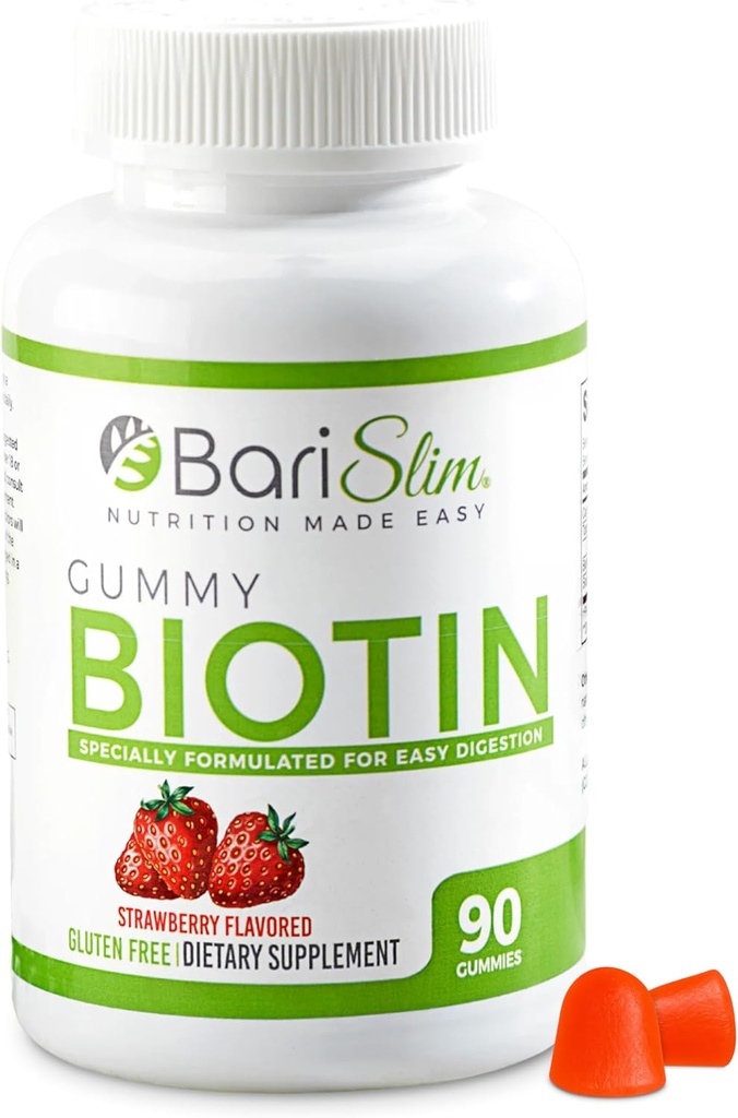 BariSlim Bariatric Vitamin Biotin Gummies - Specially Formulated Gummy Vitamin for Patients After Weight Loss Surgery - Easy to Digest and Great Tasting Fruit Flavors | 90 Fruit Chews
