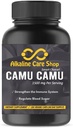 Soin d'alcaline de la vitamine C de Camu Capsules Camu,1500mg,100% naturel, aliments entiers, supplément non-OGM avec Camu Camu Extrait de l'immuno-collagène (120 Capsules de Véggie)