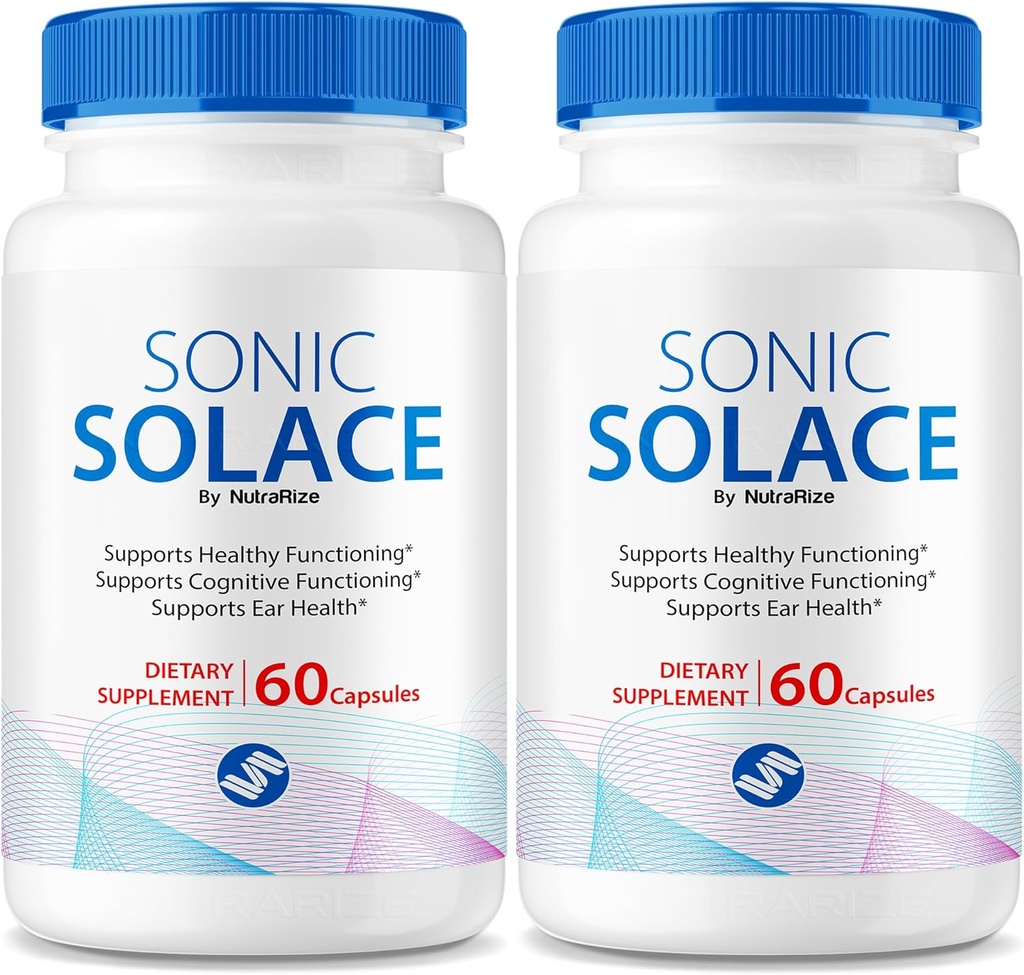 (2 Pack) Solace sonique - Formule avancée pour maintenir une audition saine, Solace sonique officiel pour la santé de l'oreille, tout soutien naturel pour le bien-être général, examen SonicSolace (120 capsules)