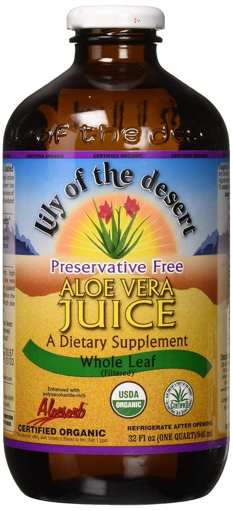 Lily du désert PF Feuille entière Aloe Vera Juice, 32 Fluid Ounce