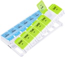 AUVON Weekly Pill Organizer 2 fois par jour Arthritis Friendly with Spring Open Design, BPA Free 7 Day AM PM Pill Box Case with Large Separate Commitments to Hold 9 Fish Oils, Supplément, Médicaments