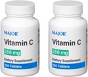 MAJOR Vitamine-C 250 mg comprimés d'acide ascorbique, 100 CT - Boîte de 2