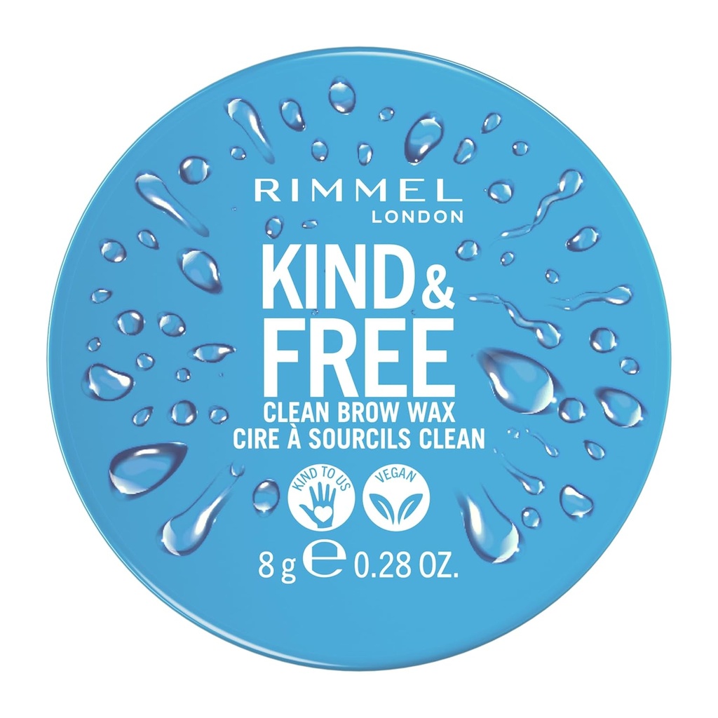 Rimmel London Kind & Free, Clear, Brow Wax, Facile à appliquer, Long-Lasting Hold, Pas de flaking, Pas de résidus, Brows levés, 0.28oz
