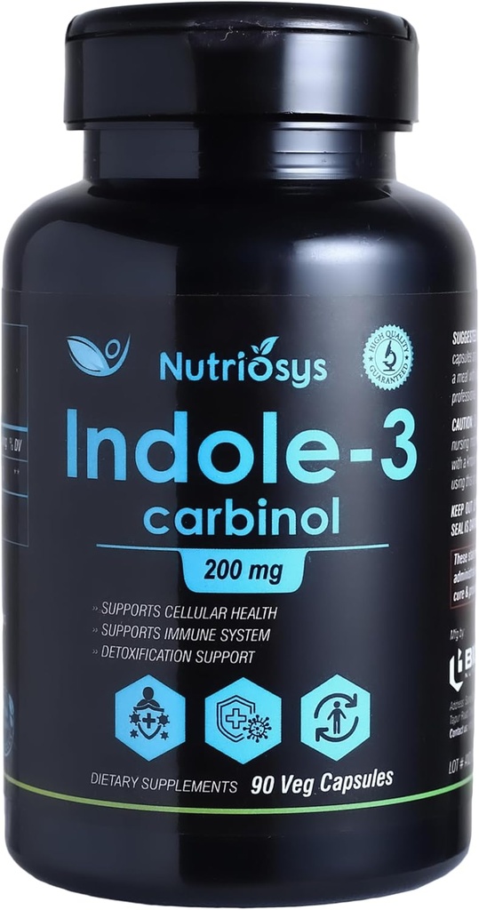 Indole 3 Carbinol 200mg | I3C Supplement for Men & Women | Supports Hormonal Balance, Detox & Cell Health | IC3 Supplements with Organic Indoles | 90 Veg Capsules | Daily Dietary Support