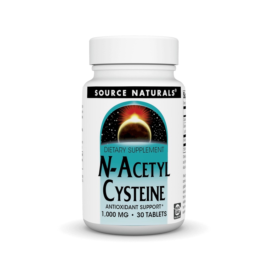 Source Naturals N-acétyle Cysteine Antioxydant Soutien 1000 mg Complément alimentaire qui soutient la santé respiratoire* - 30 comprimés