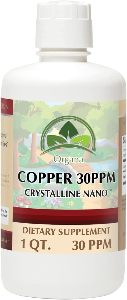 Organa Pure Crystalline Liquid Copper Supplement - 30 PPM - Colloidal Minerals