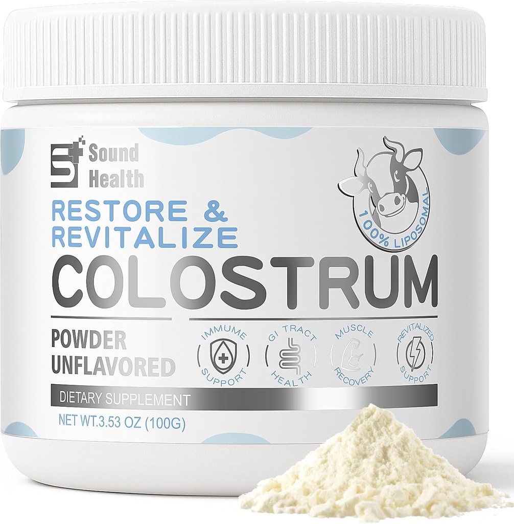 Poudre de supplément de colostrum pour les humains - Supplément de colostrum biologique pour la santé des Guts, la croissance des cheveux, le soutien immunitaire - Non aromatisé (50 portions)