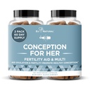 Suppléments de fertilité Conception pour les femmes – Aides Ovulation, équilibre hormonal et cycles réguliers – Soutien de la vitamine prénatale avec Myo-Inositol, Folate, Acide folique, Vitex – 120 Capsules molles végétariennes