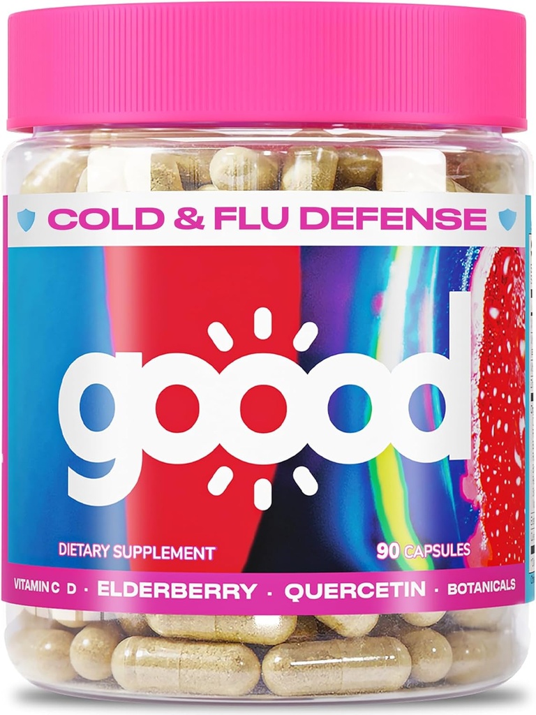 Goood Immunity Booster pour les adultes - Vitamine C avec Zinc et Quercetin Suppléments pour le soutien de l'immunité - Elderberry Suppléments pour le renforcement de l'immunité - Sans gluten non allergène Sans OGM