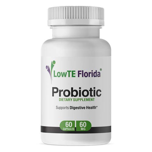 LowTE Florida® Probiotic Supplement - 60 Capsules, 60mg, Probiotiques pour la santé digestive et le soutien immunitaire avec Lactobacillus Acidophilus, Lactobacillus Rhamnosus & Bifidobacterium Longum