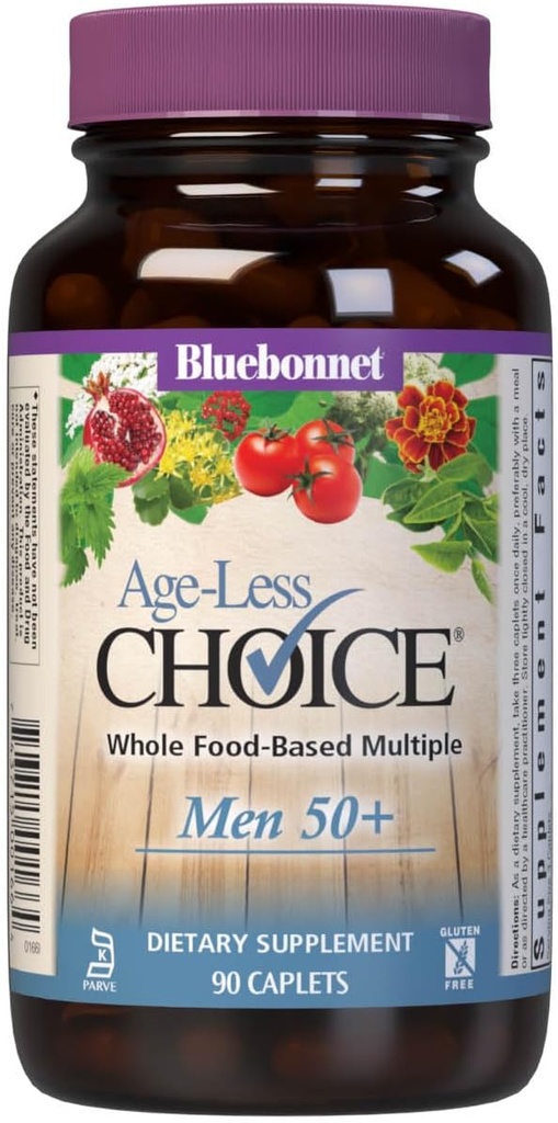 Bluebonnet Nutrition Age-moins Choice Multiple alimentaire complet pour les hommes 50+ Caplets, 90 Nombre