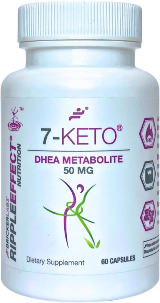 Bricker Labs 7-Keto DHEA Metabolite 50 mg Dietary Supplement for Metabolic Support and Energy Balance, 60 Capsules