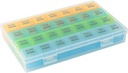 Organisateur mensuel de pilules 1 fois par jour avec le cas DustProof, extra grand 4 semaines Pill Box Une fois par jour, 28 jours Pill Container 1 par jour, cas hebdomadaire de vitamine, organisateur de médecine quotidienne pour l'huile de poisson