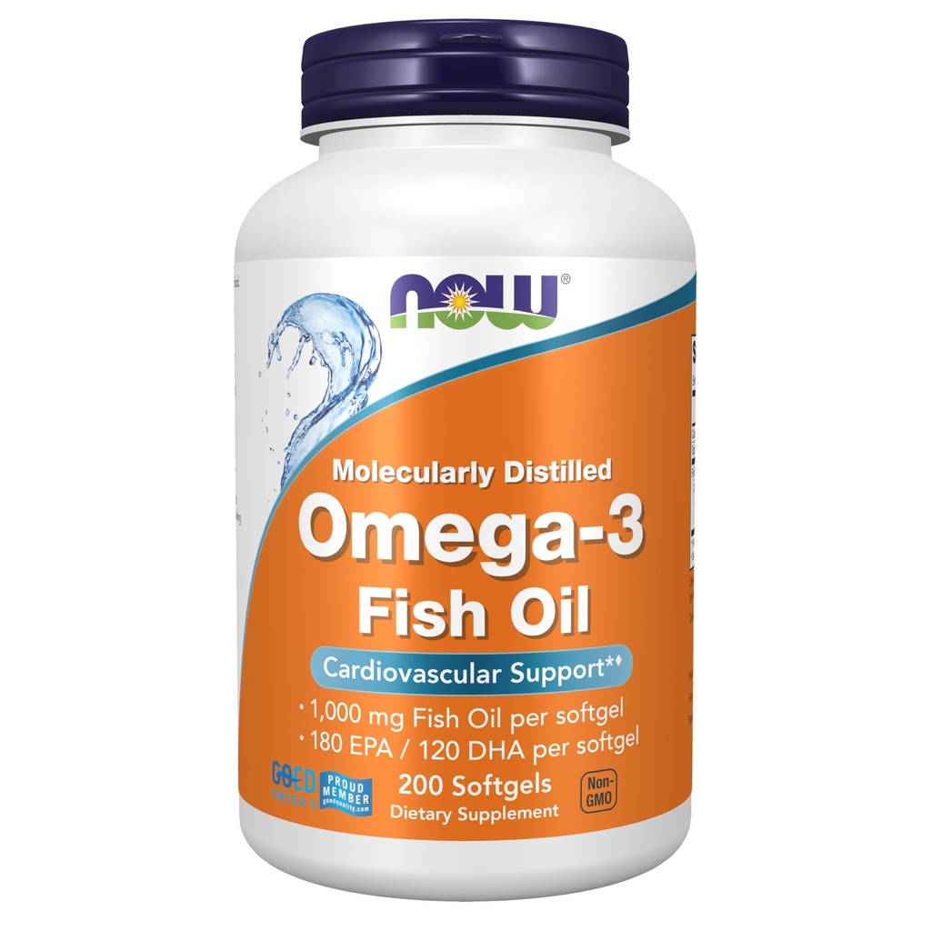 Compléments alimentaires, Omega-3 180 EPA / 120 DHA, Distillé moléculairement, Soutien cardiovasculaire*, 200 Softgels