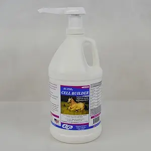 SUPER Cell Builder Horse Supplement - Haute Vitamine Minérale Hippique Liquide de construction de sang pour chevaux de performance - 1/2 Gallon + Pompe