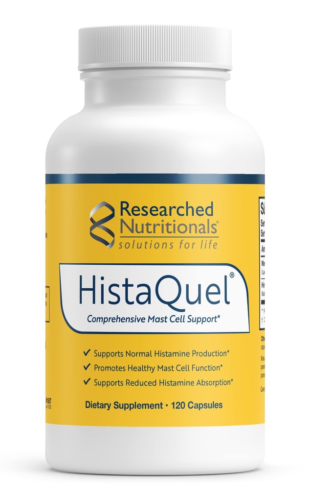 Recherche en nutrition HistaQuel - Formule de soutien à l'histamine et aux cellules masteuses à double action - Formule à base de flavonoïde et à base de plantes à recherche clinique avec huile de graines de cumin noir et de nébuleux, 120 capsules