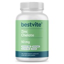 BESTVITE Chelate de zinc 50mg (240 Capsules végétariennes) - Pas de stéarate - Pas de phosphate de dicalcium - Vegan - Non OGM - Sans gluten