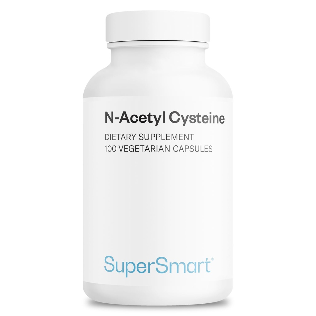 Supersmart - NAC N-acétyl Cystéine 1800 mg par jour - Acides aminés - Antioxydants et supplément anti-vieillissement - Précurseur de glutathion - Sans OGM et sans gluten - 100 capsules végétariennes