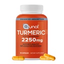 Curcumine turcumaque avec poivre noir, 2250mg Extrait turcumaque avec 95% Curcuminoides, Supplément Turcuma extra force, Absorption améliorée, Supplément de soutien articulaire, 90 Capsules végétariennes