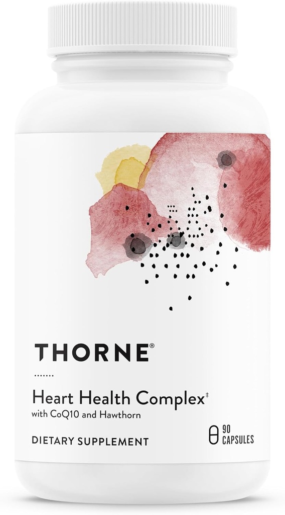 THORNE - Complexe de santé cardiaque - avec CoQ10, Taurine et Hawthorn - Supplément Coenzyme Q10 avec minéraux, acides aminés et botaniques - 90 capsules