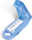 DUBSTAR Splitter Pill Cutter pour les petites et les petites pilules, Multiple Pill Cutters pour les petites ou grandes pilules, Ajustable Pill Splitter avec dispositif de centrage et Blade Guard pour les tablettes multiples (Pale Blue)