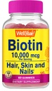 Eh bien oui haute puissance biotine 10 000 mcg Gommies - pour cheveux, peau et ongles plus forts - Vegan-friendly, sans gluten, non-OGM, et délicieux parfum de baie - 60 Gommies
