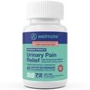 WELMATE - Soulagement de la douleur urinaire (72 comprimés) - Hydrochlorure de phénazopyridine 99,5mg - Douleur urinaire, urgence et malaise - Force maximale - Médicament sur-le-Counter