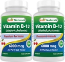 Meilleurs naturels vitamine B-12 comme méthylcobalamine (méthyl B12), 6000 mcg 60 Comprimés sublinguals (60 Nombre (paquet de 2))