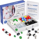 Old Nobby Chemistry Model Kit - Ensemble de modèles moléculaires 115 pièces comprend des atomes, des liens, guide d'enseignement - STEM Science Tool pour les étudiants, chimie organique, apprentissage moléculaire - modèles colorés