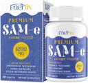1200 MG SAM e Supplément pour le cerveau, l'humeur, les articulations et le foie, haute absorption SAM-e (S-Adenosyl-L-Méthionine) avec CoQ10, 5-HTP, enrobé entérique 60 comprimés, végétalien