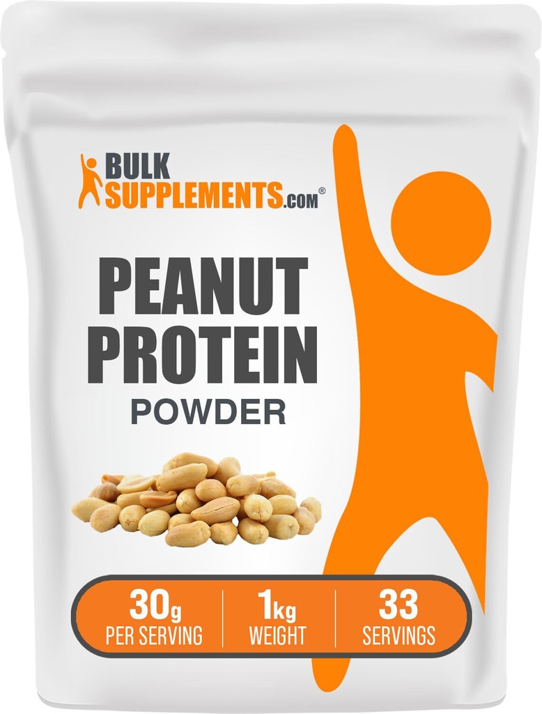 BulkSupplements.com Peanut Protein Powder - Peanut Protein Flour, Gluten Free, 30g per Serving, 1kg (2.2 lbs) (Pack of 1)