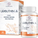 Urolithin A Supplement 1500MG Plus Brown Rice Protein, for Exercise Performance & Mitochondrial Support, Gluten Free, 60 Capsules