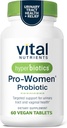 Hyperbiotiques Nutriments vitaux Probiotiques pour les femmes Probiotiques vaginaux pour l'équilibre des PH Probiotique oral pour la santé vaginale et la santé urinaire 6 souches ciblées 60 comprimés végétaliens