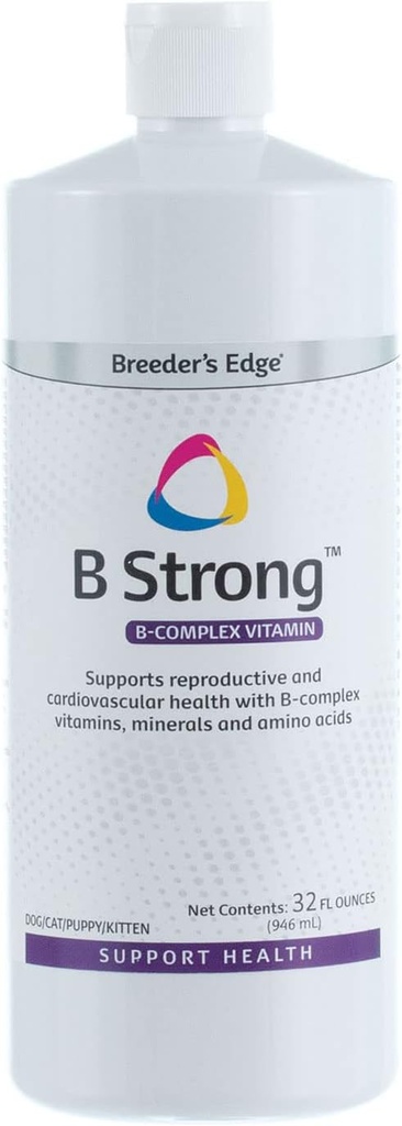 Revival Animal Health Breeder's Edge - B Strong - B Vitamine, fer et supplément minéral - Vitamine B pour chiens, chats, chiots et chatons - 32 oz Liquide