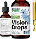 Suppléments de vision de chiots pour les chiens - Teinture des yeux avec/Bilberry & Eyebright Herb - Toutes les races et tailles - Suppléments de nourriture pour chiens liquides pour le soutien de la vision et la clarté des yeux - sans sucre et sans alcool - 2 oz
