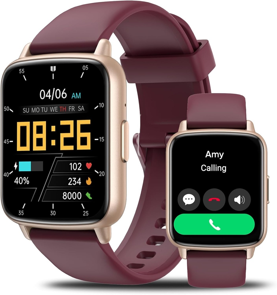 Smart Watch pour les hommes Femmes-46mm HD AI Voice Assistant Smar twatch (Réponse / faire des appels), Heart Rate Tracking, Sleep Monitor, Fitness Tracker, pour Android iPhone Samsung compatible IP68 Smartwatch