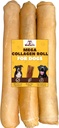 Woofley's Extra Thick Collagen Roll (10-12 pouces - 3 PCS) - Chews pour chiens - Bully Stick Rawhide Alternative Dog Chews No Hide Bones pour chiens moyens et grands