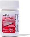 Major Ferosul - Sulfate de fer 325mg Comprimés avec 65mg de fer élémentaire - Supplément de fer pour les femmes, les hommes - Rouge - 100 Compte