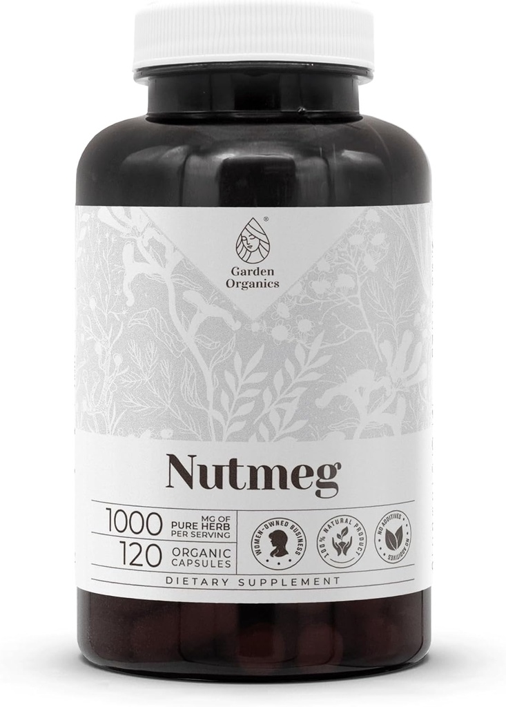 Nutmeg 120 Capsules (Rou Dou Kou, Myristica Fragrans) Noix séchée (120 Nombre)
