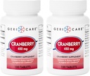 Supplément de canneberge à haute puissance - Comprimés de canneberge pure de 450mg pour la santé du traîtage urinaire Prévention naturelle UTI pour les hommes et les femmes- OGM, sans gluten et sans lait concentré de canneberge 100 (2pk)