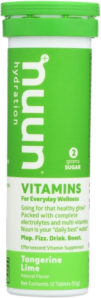 Vitamines Nuun: supplément quotidien d'hydratation à la chaux de Tangerine (3 tubes de 12 onglets)3