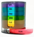 Organisateur hebdomadaire de pilules (deux fois par jour), classeur portable de pilules de 7 jours avec compartiments empilables AM/PM pour pilules, vitamine, huile de poisson, suppléments, rainbow (rainbow)